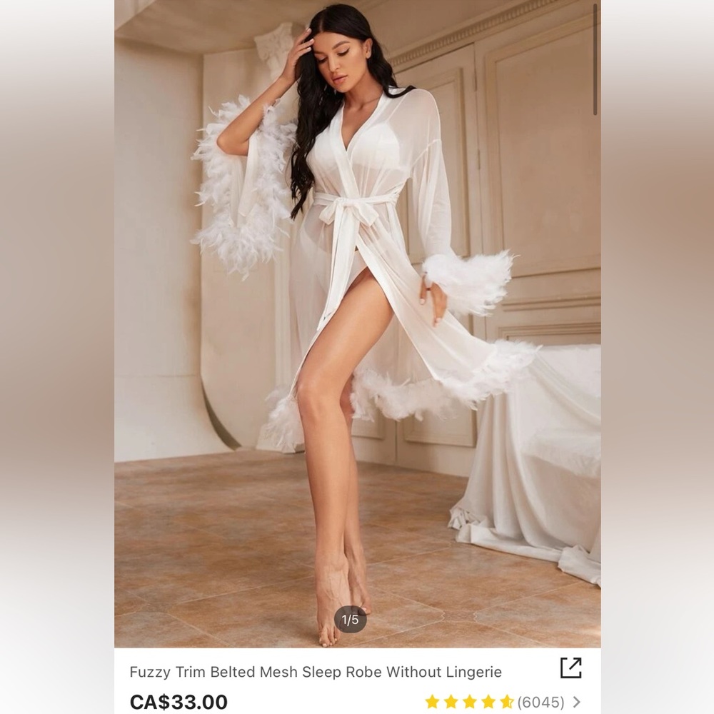 White feather robe